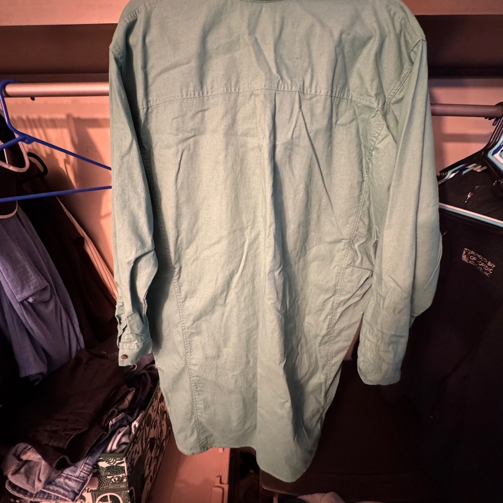 Universal Thread Teal Long-Sleeve Button Front Sh… - image 2